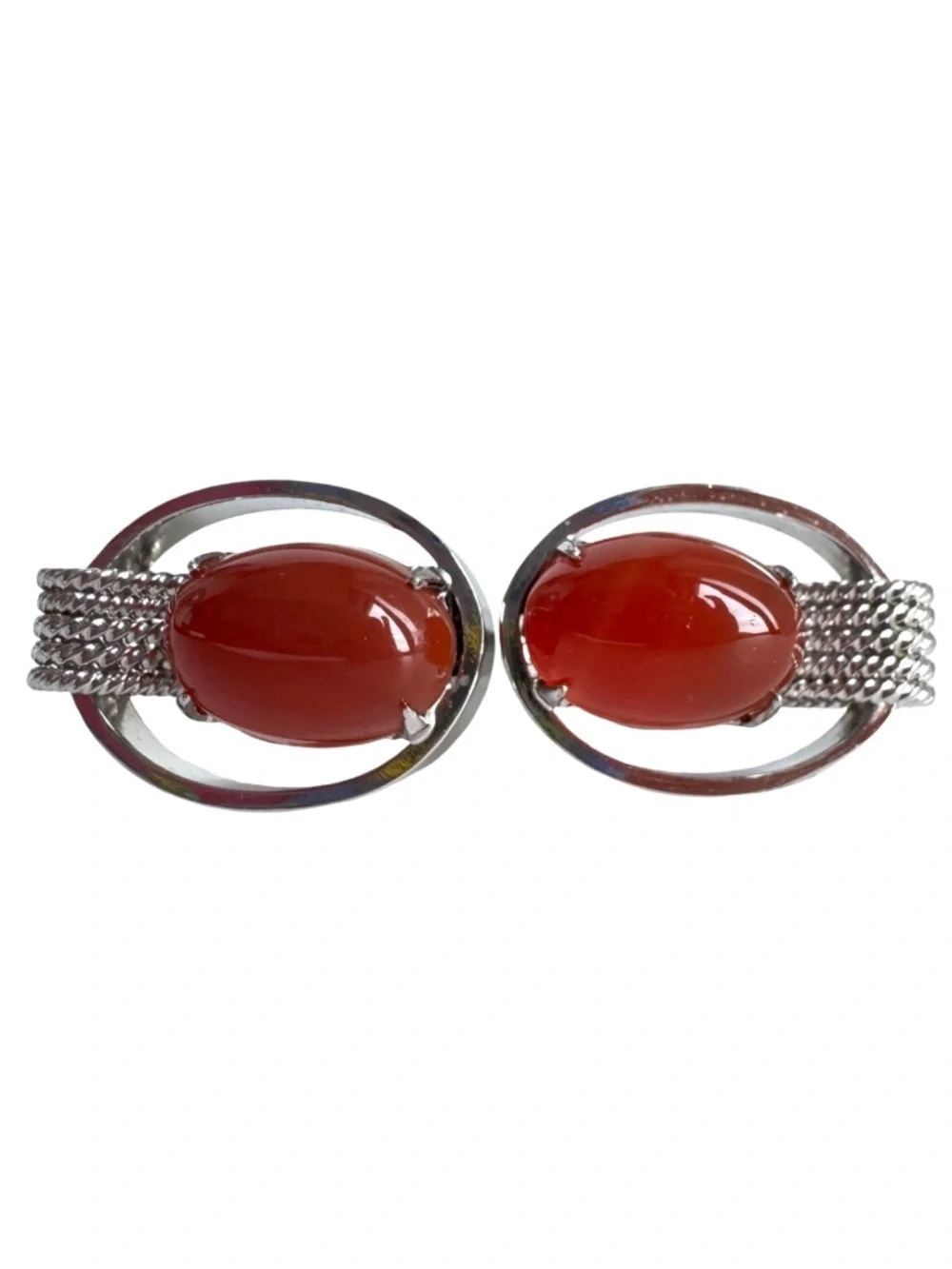 Vintage Red Oval Cufflinks Lot 5 Pairs Cabochon Mens Formal Jewelry Groom Gift